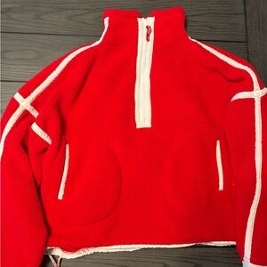 Free People Red Half-Zip Women's Sweater
